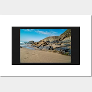 Beach & Rocks - Coastal Scenery - Traeth Llyfn Posters and Art